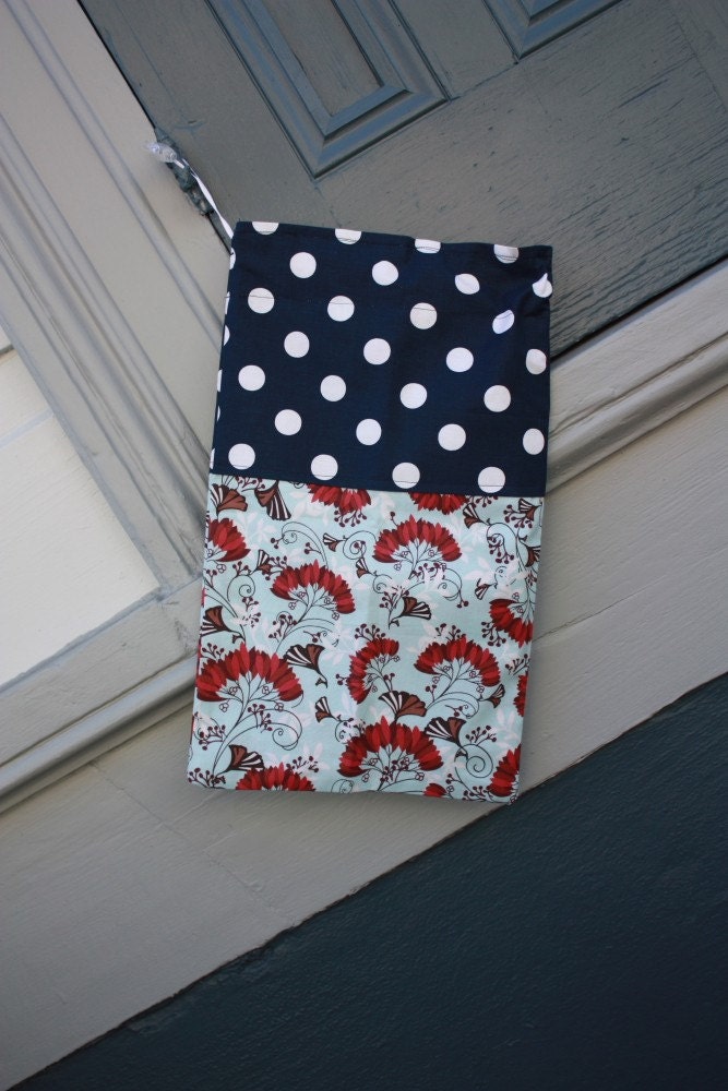 LIGHTWEIGHT Travel Shoe.Bag Flower and Polka Combo
