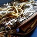 FISH Scale DISCO - vintage 70's gold chainmaille mesh and lucite accented snake, hand bag