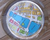 Geneva Swiss City Map in Glass Paperweight Desk Decpr