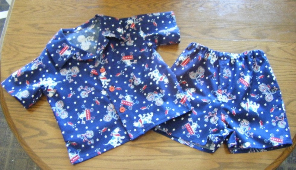 Shorts shirt play set patriotic print for toddler boy 3T