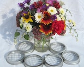 DIY Flowers 6 Wide Ball Jar Centerpiece Mason Jar Wedding Flower Frog Lids, Garden, Flower Arrangement Wide Mouth Lids Only, No Jars