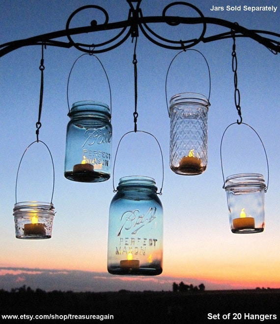 Hanging Lanterns 20 DIY Mason Jar Hangers Outdoor Wedding Mason Jar Candle Holders DIY  (No Jars)