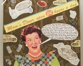 12"x12" Original Mixed Media    Mom's Diner