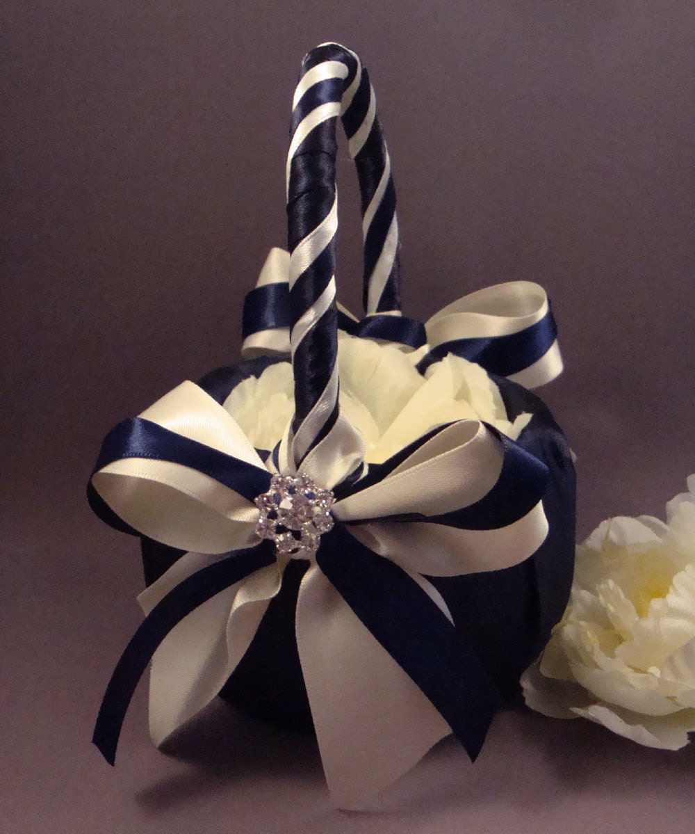 Fifth Avenue Wedding Flower Girl Basket - Choose Colors To Match Your Ceremony