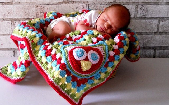 Baby Blanket Custom Owl Granny