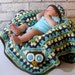Owl Baby Blanket Granny Baby Blanket & Matching Hat - Alton