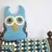 Owl Granny Square Baby Blanket & Owl Plushie Nursery Decor Set