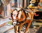 Horse Carriage, Charleston, South Carolina, original oil by Carol DeMumbrum-Sale