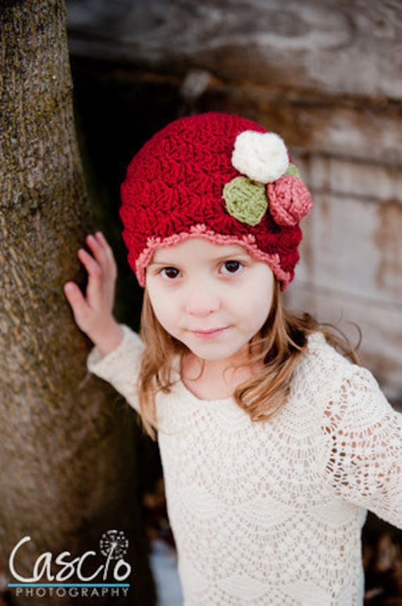 Shelly Hat Crochet Pattern, Baby, Child and Adult sizes included