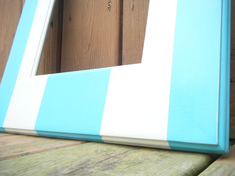 Turquoise Photo Frame Chic Wall Decor Coastal Cottage Beach 8x10