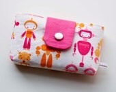 Pink Robots Snappy Tissue Cozy