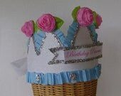Birthday Party Crown/Hat - adult or child-  BIRTHDAY PRINCESS or customize