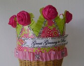 GRANDMA - GREAT GRANDMA Crown, Hat - customize - for the glamorous grandma- Baby Shower- Lilly Pulitzer Il_170x135
