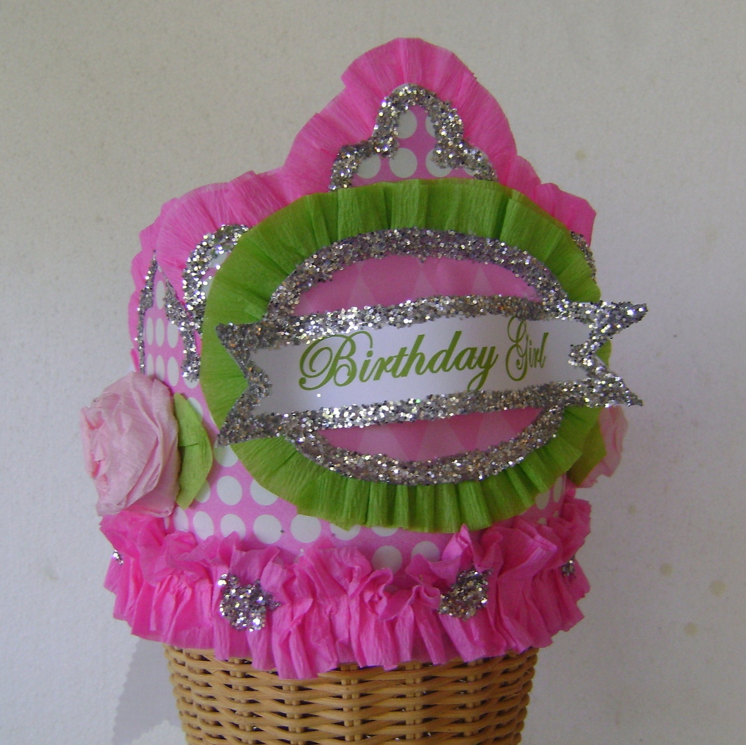 BIRTHDAY GIRL Birthday Crown Hat Adult or Child- pink polka dot- customize with any saying Il_170x135