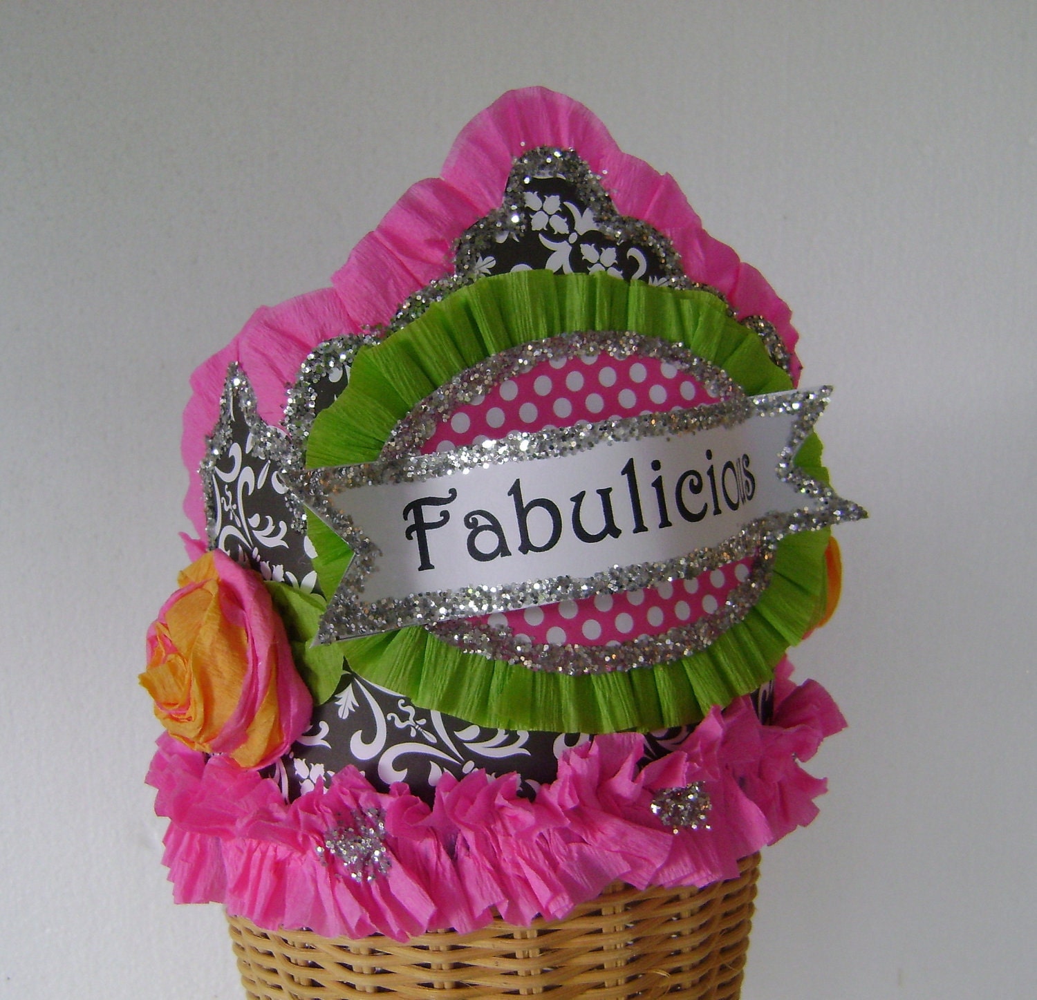 Birthday Party Crown/Hat -Adult/Child- FABULICIOUS- or anything you want - Customize Il_570xn