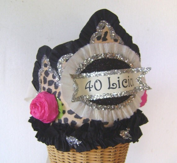 40th Birthday Party Crown/Hat- Adult Birthday - 40 licious or customize Il_570xn
