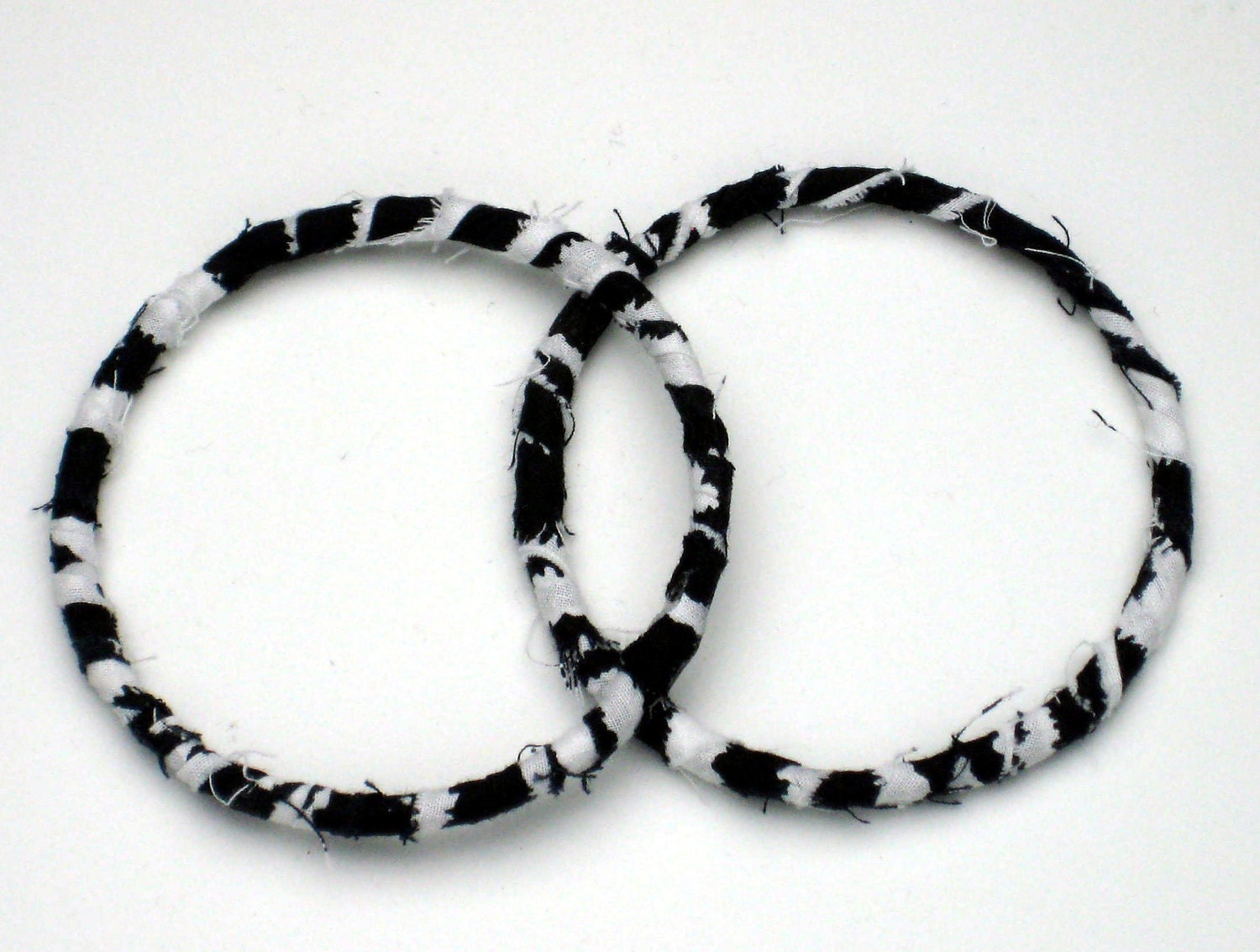 Zebra Fabric Wrapped Hoop Earrings