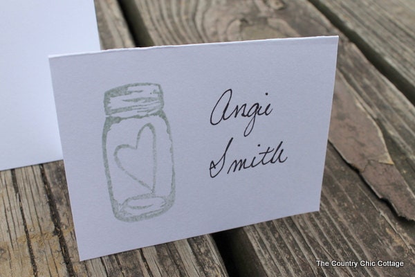 Mason Jar Wedding Place Name Cards 25 pieces