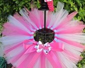 Cupcakes and Polkadots Tutu Set -  Tutu and matching bow-Easter outfit,  Perfect for birthdays and special occasions