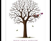 Personalized Graduation Keepsake Tree Gift with birds in nest- choose your size and font style