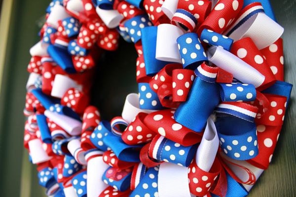 Red, White & Blue Ribbon Wreath