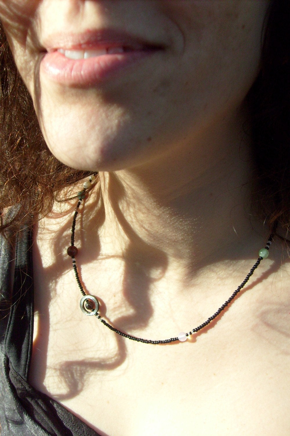 MiniVerse - Solar System Necklace - Proportional Distances in Glass and Stone - Statement Necklace - Beadwork