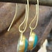 Blue Turquoise Earrings, Gold Earrings, 22k Gold & Turquoise Earrings