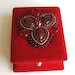 Brooch red jasper embroidery OOAK "Autumn"