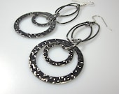 gunmetal grey black loops and hoops - the kali earrings
