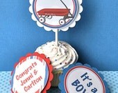 NEW - Little Red Wagon, Cupcake Toppers, personalized set of 12 Il_170x135