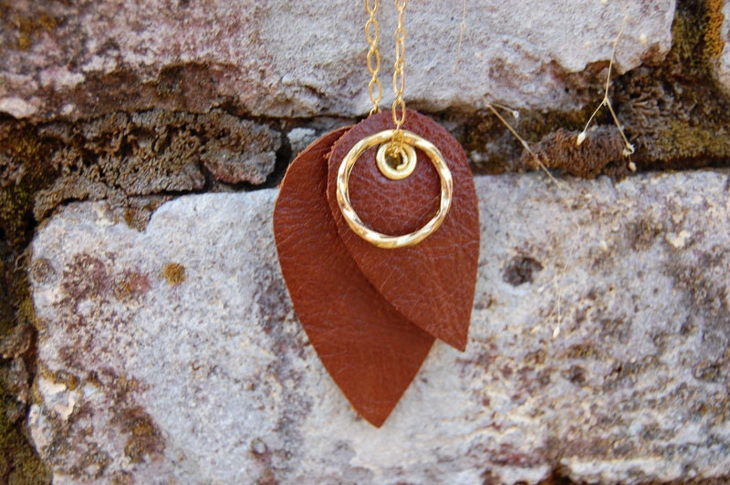 Leather Leaves Necklace