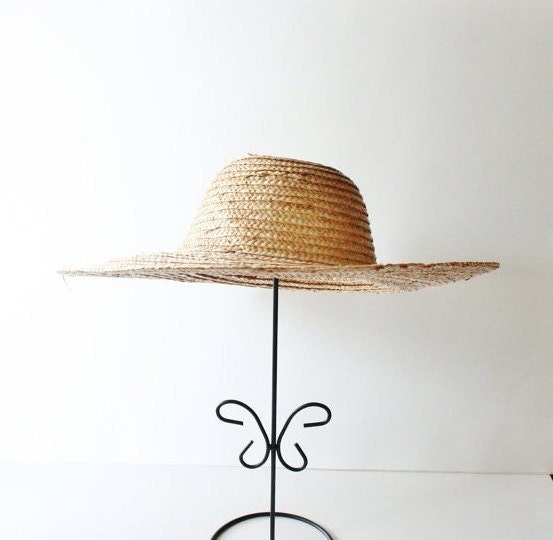 Vintage COUNTRY HARVEST Tan Straw Hat - Small - bluebutterflyvintage