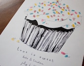 The original guest book fingerprint sprinkles cupcake, SIZE MEDIUM (ink pads sold separately)