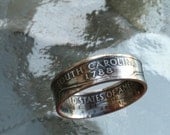 South Carolina State Quarter size 4.5 to 14 Jewelry by Custom Coin Rings