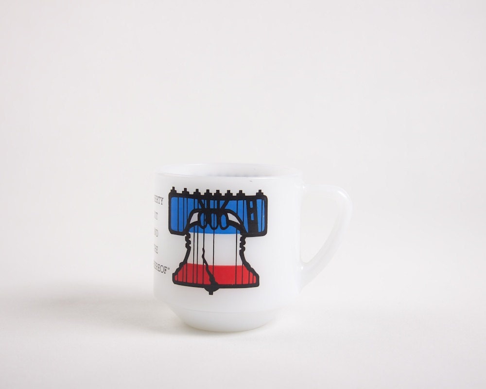 Vintage Tea Coffee Cup Federal Glass Co Liberty Bell