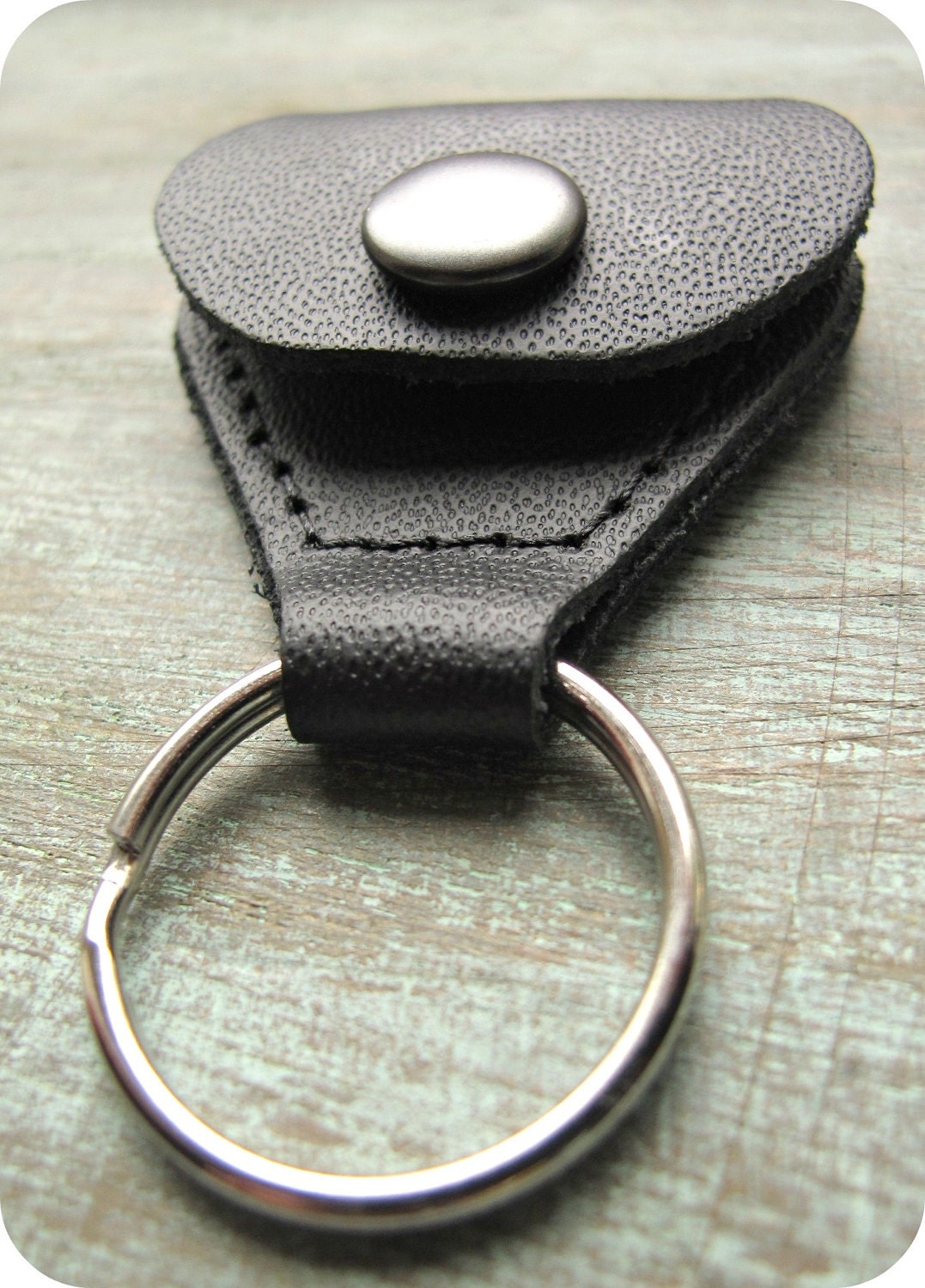 Personalized Hand Stamped Custom Copper Guitar Pick with Leather Case - Gift for Him Musician Dad Brother Rock Star