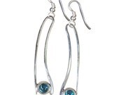 Blue Topaz  adn Sterling Silver Earrings etpzd1786