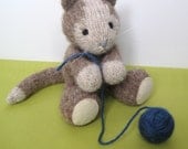 Cavendish Cat and Basket of Wool toy knitting patterns pdf with instant download