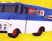 Herr's Truck-Original Framed 5x7 inch Illustration