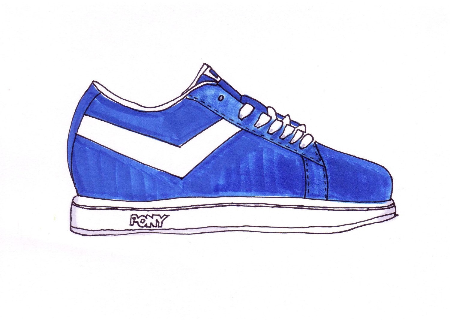 Pony Sneaker-5x7 inch Print from Original Illustration
