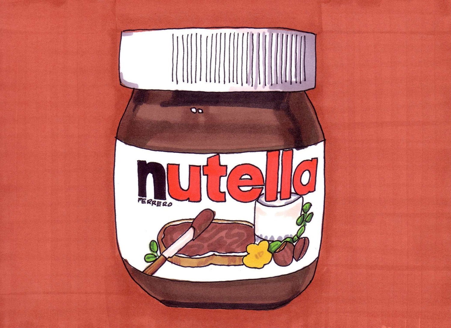 Nutella-5x7 inch Print from Original Illustration