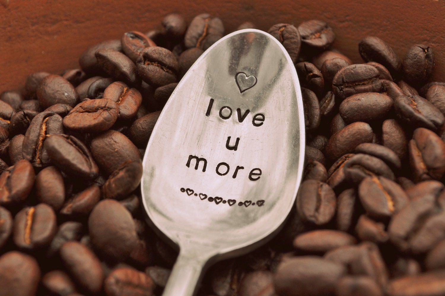 Love You More - Hand Stamped Vintage Coffee Spoon FOR (coffee) LOVERS