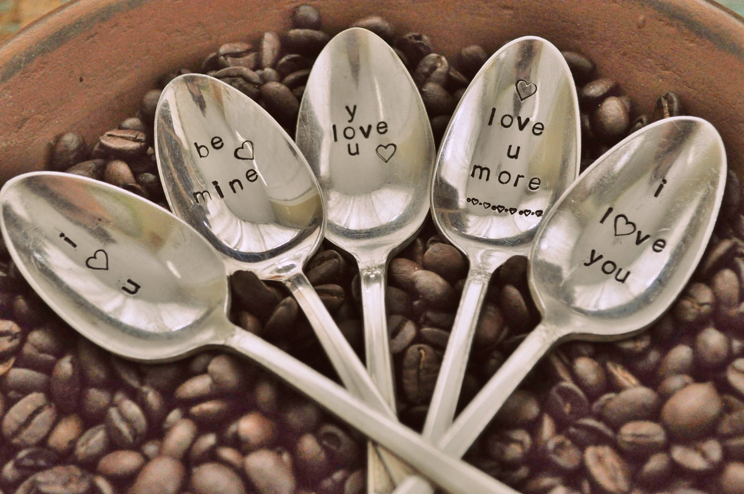 Me Plus You A Perfect Brew - Hand Stamped Vintage Spoon for COFFEE LOVERS