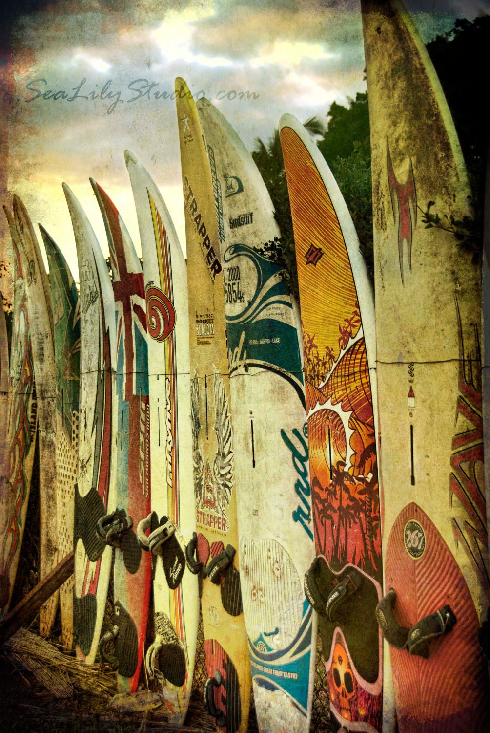 Surf City 8x12 : surf photo surfboard photography beach surfer print maui hawaii summer yellow gold home decor