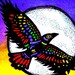 Celtic, Southwestern, Trickster, Native American - "Raven Moon Glass Tile Necklace"