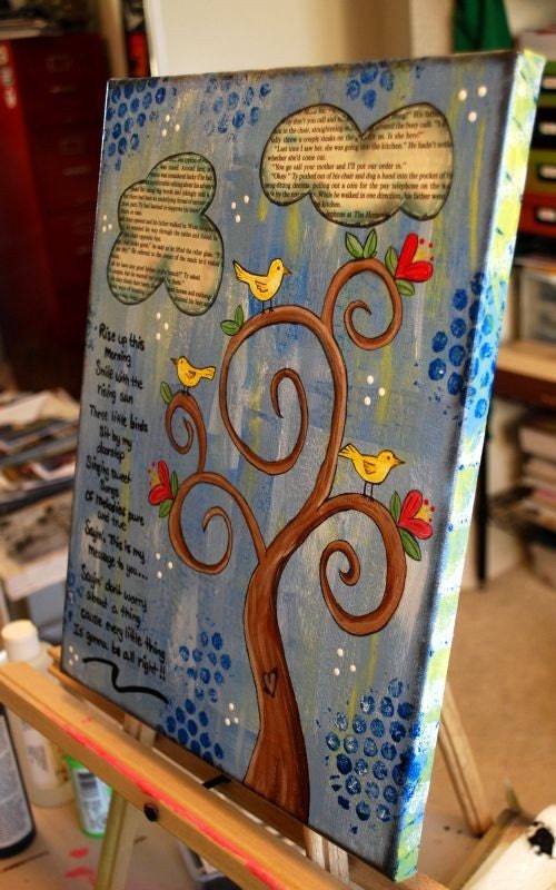 Everything is gonna be alright / 11 x 14 mixed media canvas