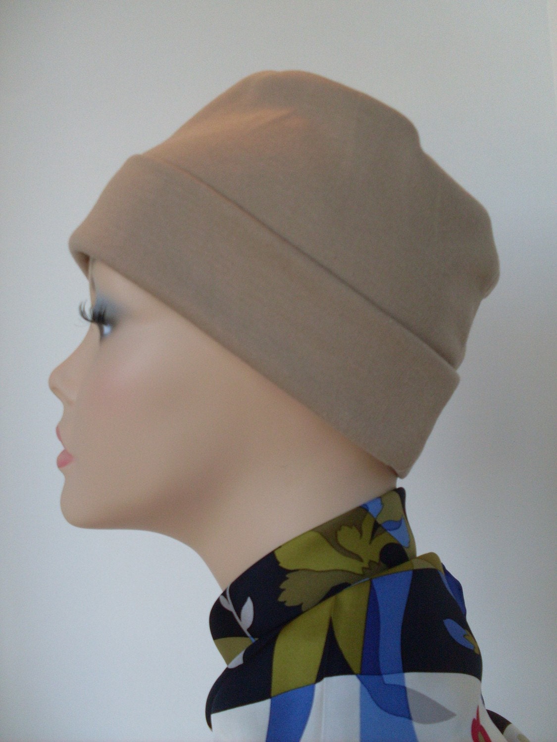 Beige Tan Chemo Hat Cancer Cap Cotton Jersey Knit Men Women Free Ship in USA