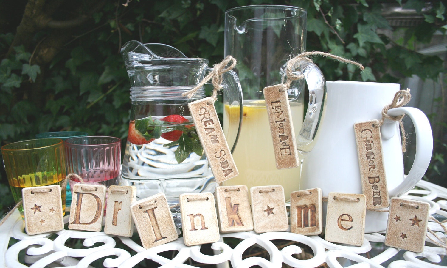 Drink Me - Vintage Style Ceramic Garland