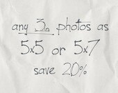 create a custom set - any 3 photographs or art prints as 5x5 or 5x7 - your choice - customize - save 20%