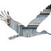 bird silhouette in blue and brick, stork abstract photography, 11x14 art print, architectural, blue, gray, red, baby shower gift, wall decor